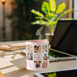 Mother photo collage pink peach mug<br><div class="desc">A gift for your mother,  celebrating her life with a collage of 14 photos.  Black text: Best Mum Ever. Personalise and use your own photos of her,  children,  husband,  pets,  friends. Elegant pink,  peach coloured background. Perfect as a Mother's Day gift,  for birthdays and Christmas.</div>