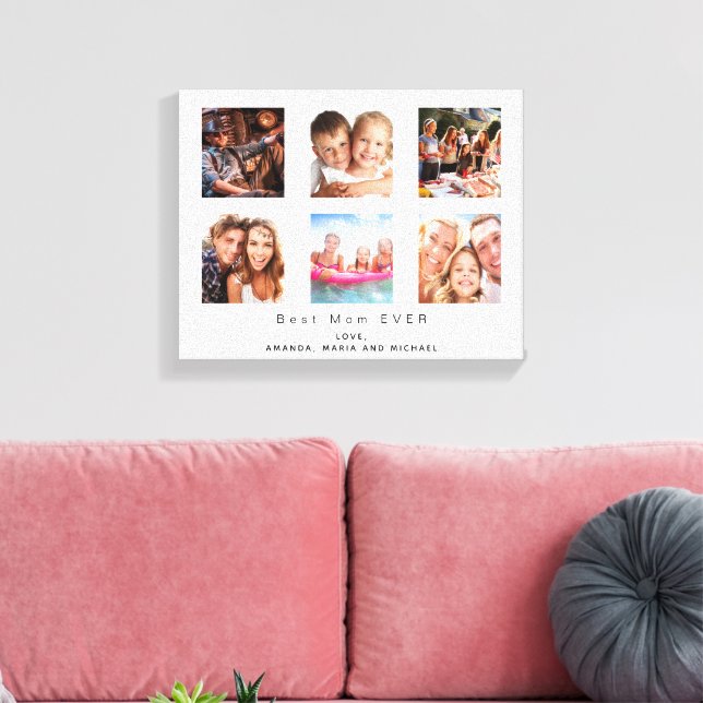 Mother photo family collage white canvas print (Insitu(LivingRoom))