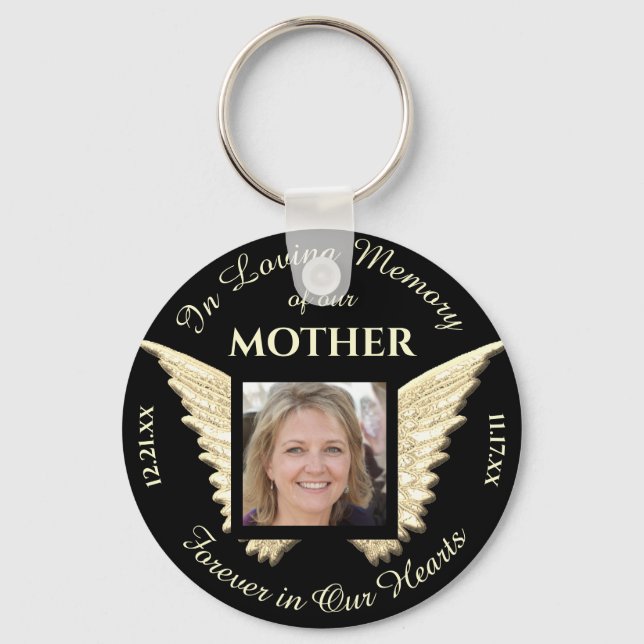 Mother Photo Memorial Keychain (Front)