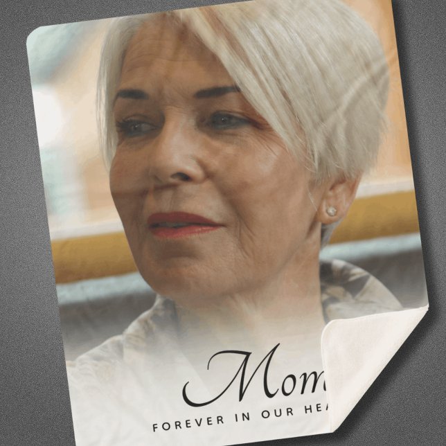 Mother Photo Memorial Tribute Remembrance Sherpa Blanket (Mom Photo Memorial Blanket)