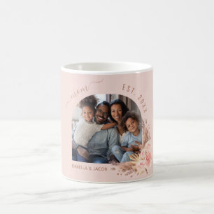 Mother photo pampas grass rose gold pink mum coffee mug