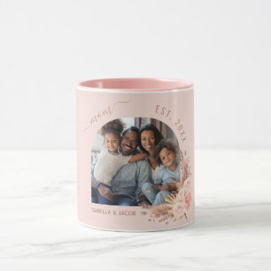 Mother photo pampas grass rose gold pink mum mug