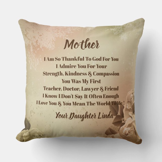 Mother Photo Personalise Throw Pillow (Front)