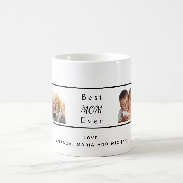 Mother photo white black coffee mug (Center)
