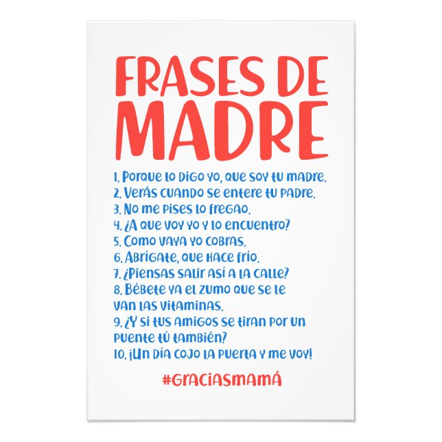 Mother Phrases Photo Print (Front)