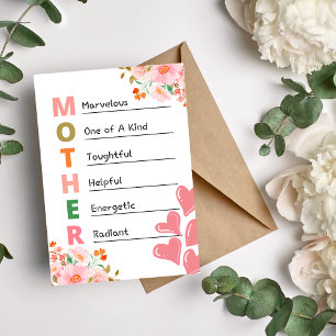 Mother Pink Floral Love Card