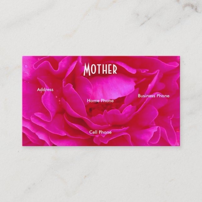 Mother Pink Rose Profile Card (Front)