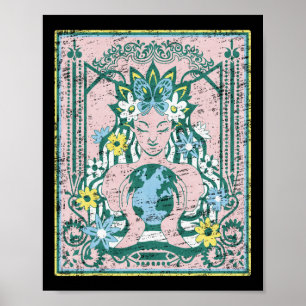 Mother Planet Earth Day Nature Vintage Art Nouveau Poster