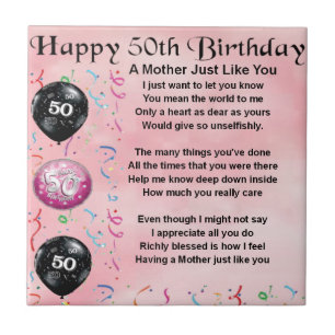 Mother Poem  -  50th Birthday Tile
