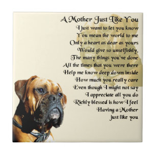 Mother Poem - Boxer Dog Design Tile