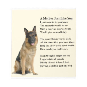 Mother Poem - German Shepherd Design Notepad