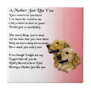 Mother Poem - Golden Retriever Design Tile