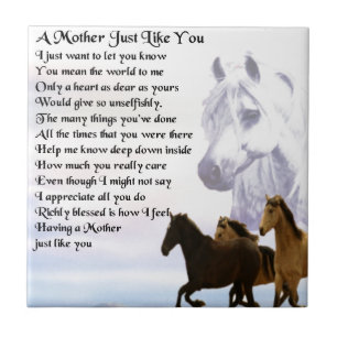 Mother Poem -  Horses Design Tile