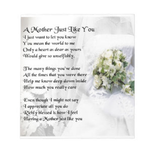 Mother Poem - Wedding Bouquet Design Notepad