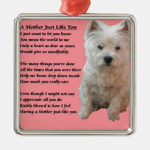 Mother Poem - Westie Metal Tree Decoration