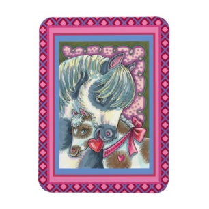 MOTHER PONY & HER CUTE VALENTINE FILLY, HORSE MAGNET