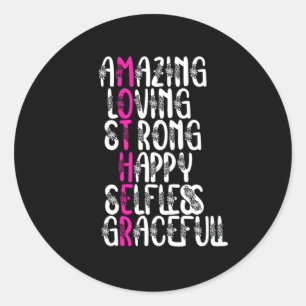 Mother quotes : Lovely Words   Mother's Day Design Classic Round Sticker