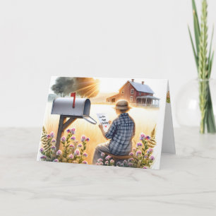 Mother Reading a Birthday Letter From Child Card