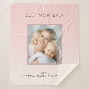 Mother rose gold photo sherpa blanket