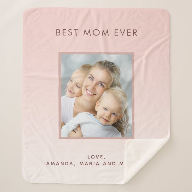 Mother rose gold photo sherpa blanket (Front)