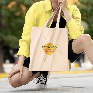 Mother Runner Yellow Sunshine Watercolor Custom Tote Bag
