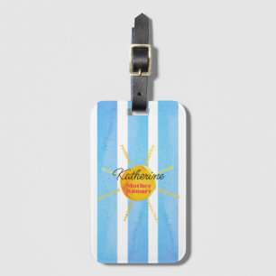 Mother Runner Yellow Watercolor Sunshine Luggage Tag