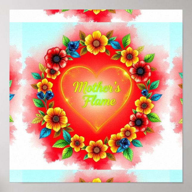 Mother’s Bold Heart Flame Poster (Front)