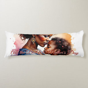 Mother’s Day African Watercolor Love Art Body Cushion