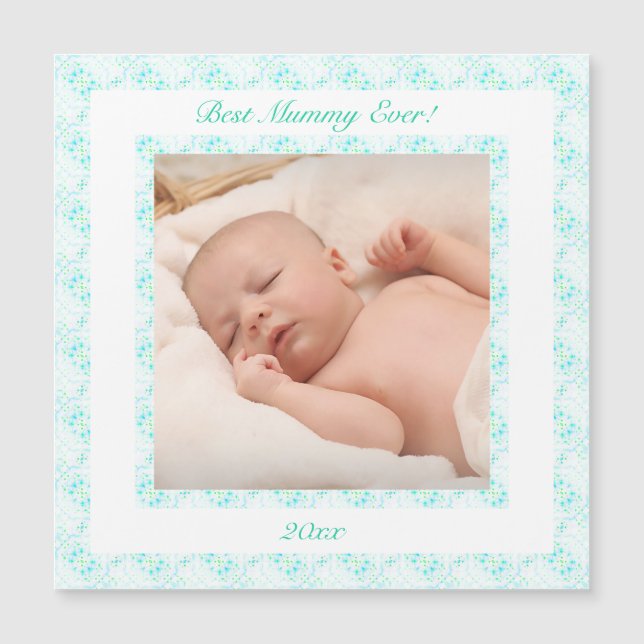 Mother’s Day Blue Best Mummy Mum Ever Photo Gift (Front)