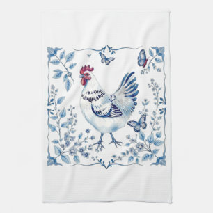 Mother’s Day Blue Porcelain Farmhouse Chicken Tea Towel