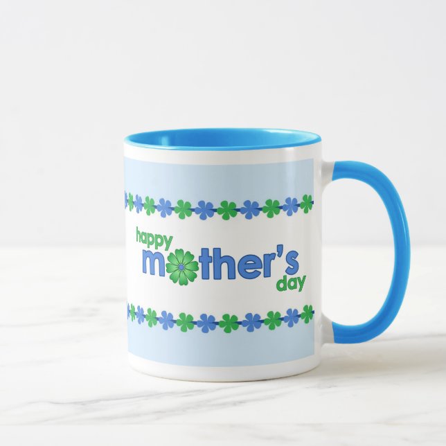 Mother’s Day Blue Spring Flowers Mug (Right)