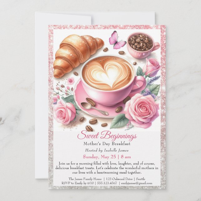 Mother’s Day Breakfast – Breakfast with Mum Invitation (Front)