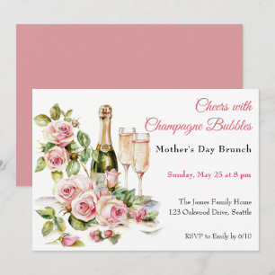 Mother’s Day Brunch – Cheers with Champagne Bubble Invitation