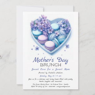 Mother’s Day Brunch Invitation   Heart Macaron 