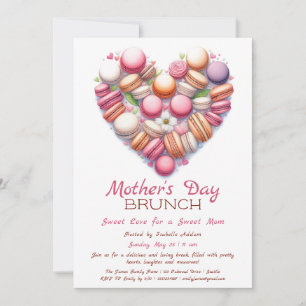 Mother’s Day Brunch Invitation   Heart Macaron 