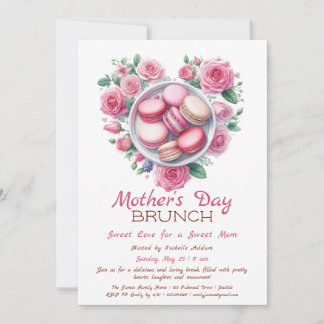 Mother’s Day Brunch Invitation | Heart Macaron