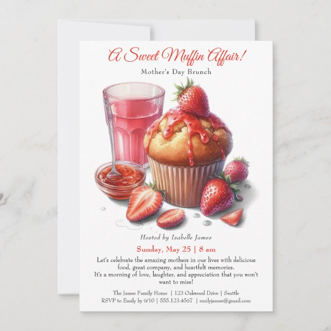 Mother’s Day Brunch Invitation – Muffins affair (Front)
