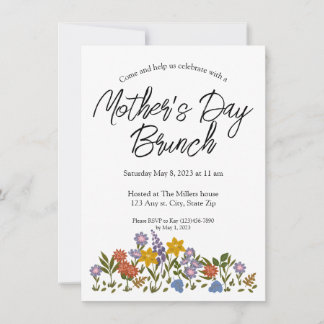 Mother’s Day brunch invitation with flowers