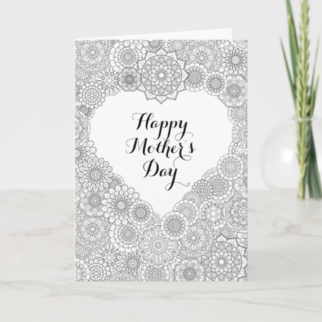 Mother’s Day Card: Adult Colouring Card (Front)