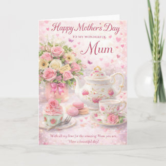 Mother’s Day Card for Mum – Floral Tea Design