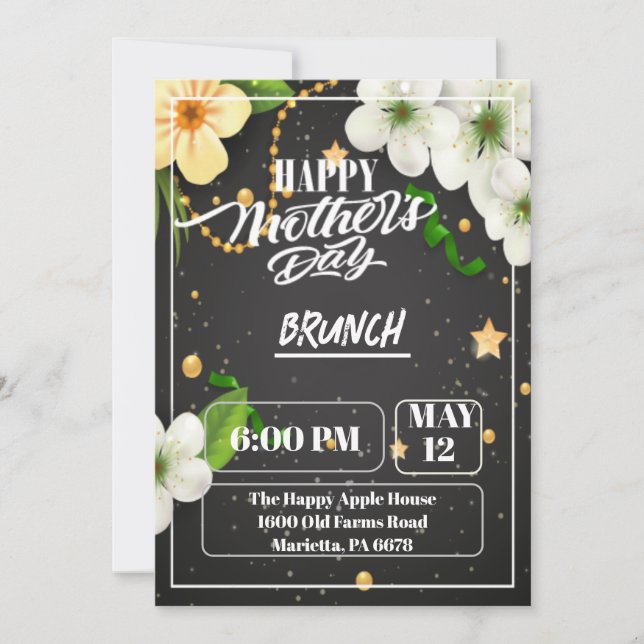 Mother’s Day Card with Gift and Flowers (Front)