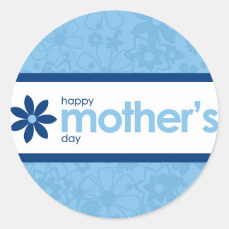 Mother’s Day Cheerful Blue Floral Sticker