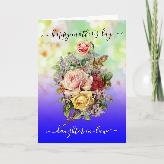 Mother’s Day Design Floral Elegant Greeting Card (Front)