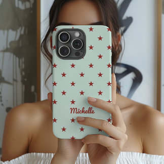 Mother’s Day | Elegant Red Stars Graduation Name