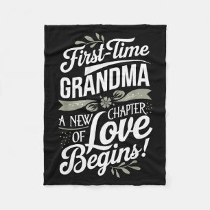 Mother’s Day First Time Grandma Cute New Granhild  Fleece Blanket