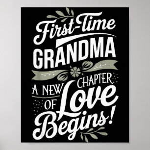 Mother’s Day First Time Grandma Cute New Granhild  Poster