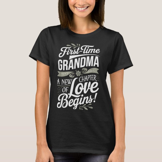 Mother’s Day First Time Grandma Cute New Granhild  T-Shirt (Front)