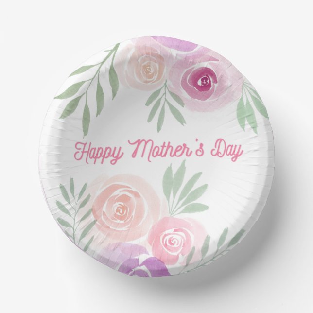 Mother’s Day Floral 7 inch Paper Bowl Paper Plate (Front)