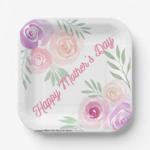 Mother’s Day Floral 7 inch Square Paper Plate