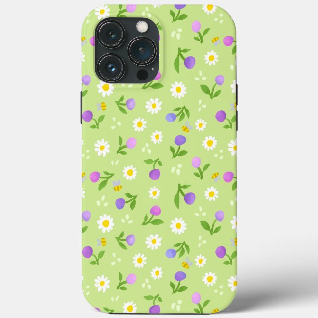 Mother’s Day floral Iphone Case flowers& bees (Back)